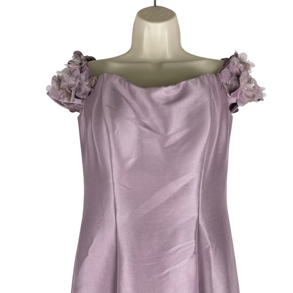 Terani Couture Floral Off Shoulder Long Gown Mauve Size 4 2021E2799 - Picture 5 of 13